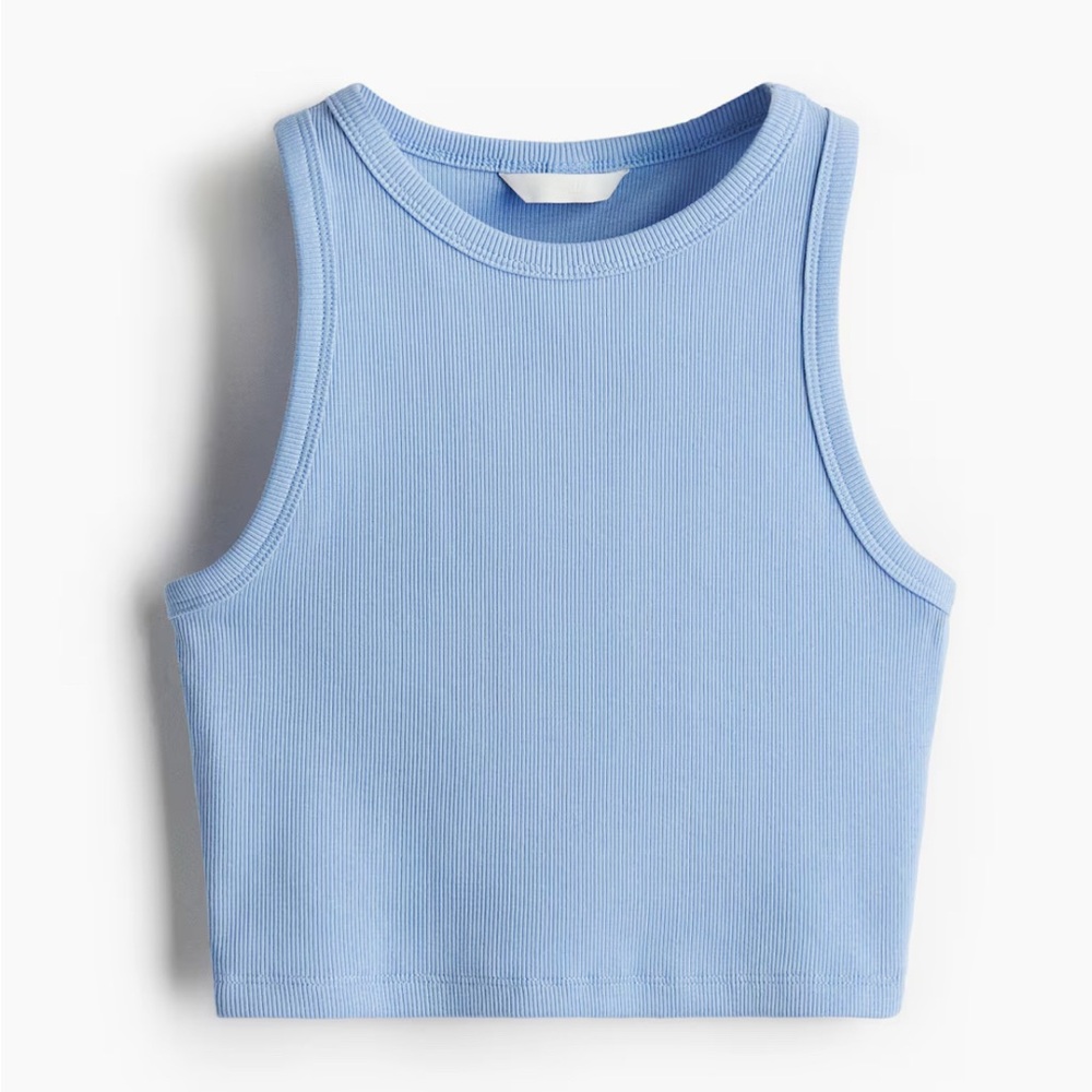 H&M Light Blue Ribbed Top